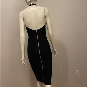 Babaton Halter Dress with Gold Zip Back